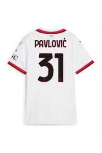 Fotbalové Dres AC Milan Strahinja Pavlovic #31 Dámské Venkovní Oblečení 2024-25 Krátký Rukáv